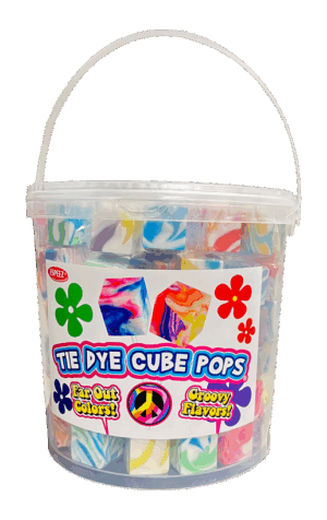 Espeez Retro Cube Pop Lollipop Tie Dye 100ct Tub